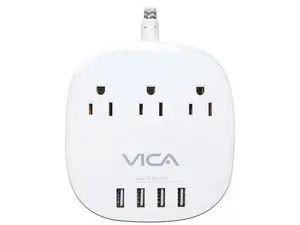 SUPRESOR DE PICOS VICA PARA ESCRITORIO 3 SALIDAS Y 4 PUERTOS USB