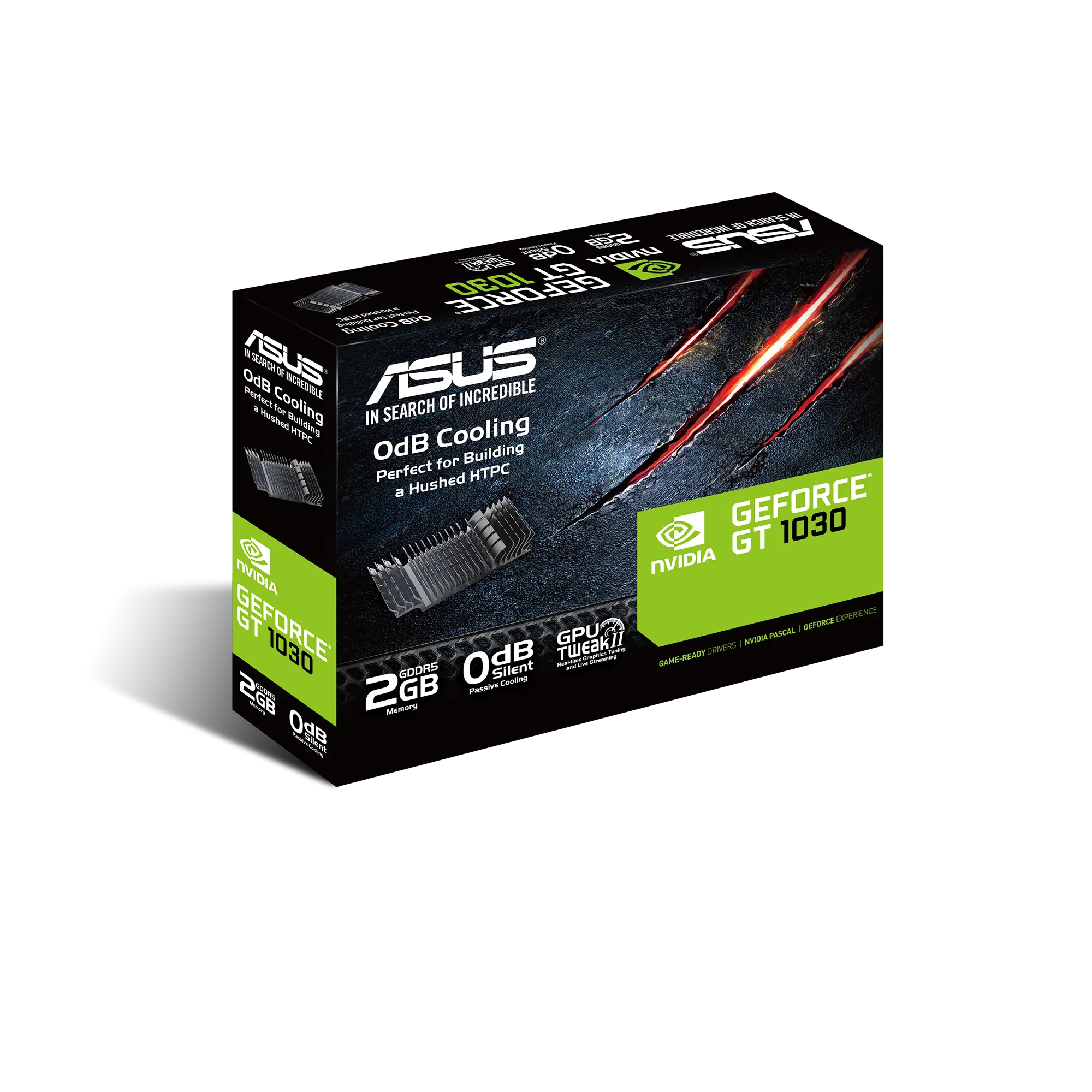 TARJETA DE VIDEO ASUS NVIDIA GT1030 /PCIE X16 3.0 /2GB GDDR5 /HDMI /DVI-D /BAJO PERFIL /GAMA BASICA