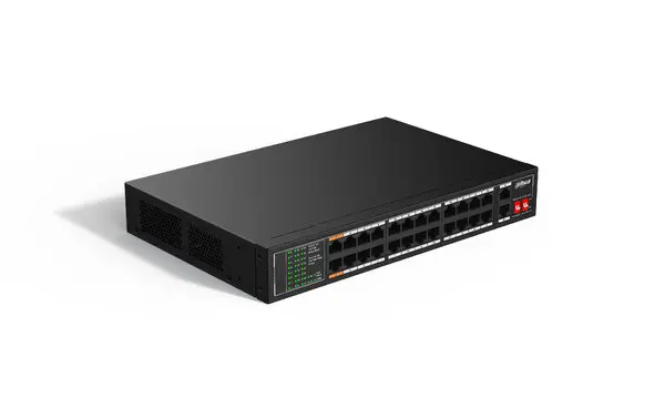 SWITCH / DAHUA/ DH-SF1026LP/POE FAST ETHERNET DE 26 PUERTOS/HASTA 190 WATTS TOTALES/ 24 PTOS POE 10/100/ 2 PUERTOS UPLINK 10/100/1000/ SWITCHING 8.8 GBPS/ STANDARES: IEEE802.3AF; IEEE802.3AT; HI-POE/