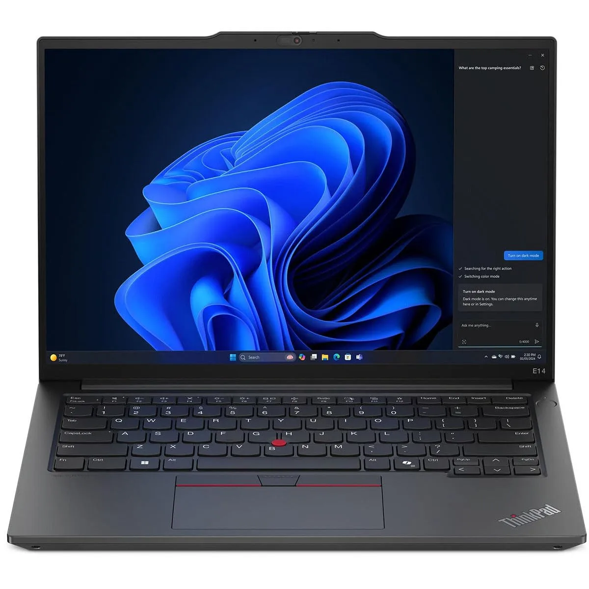 LAPTOP LENOVO THINKPAD E14 GEN 7 / CORE ULTRA 7 258V 4.8GHZ / COPILOT+ PC / 32GB LPDDR5 / 512GB SSD / 14 WUXGA 1920X1200 / BACKLIT KEYBOARD / WIN 11 PRO / 1YR EN SITIO